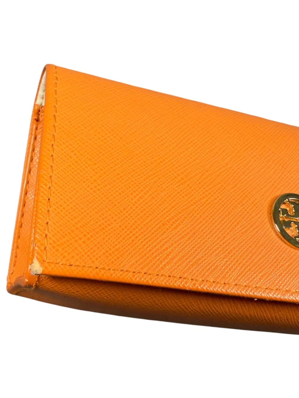 Tory Burch Orange Saffiano Leather Sunglasses Eyeglass Case